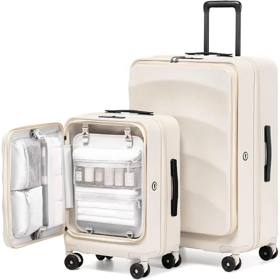 Expandable Hard Shell Luggage Set - ชุดกระเป๋าเดินทางแบบเปิดด้านบน ขยายได้ 2 ชิ้น, ขนาด 20