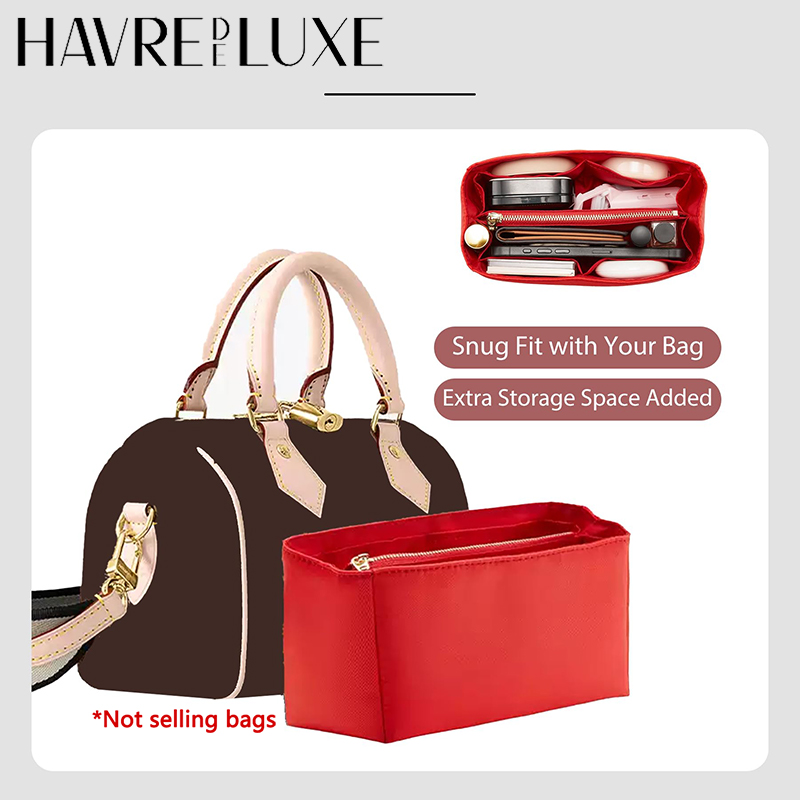 Handbags - แผ่นจัดระเบียบกระเป๋าแบบกันน้ำ เหมาะสำหรับ Speedy20 กระเป๋าซับในกระเป๋าถือไนลอนพร้อมซิป กระเป๋าซับในแบบหลายช่อง