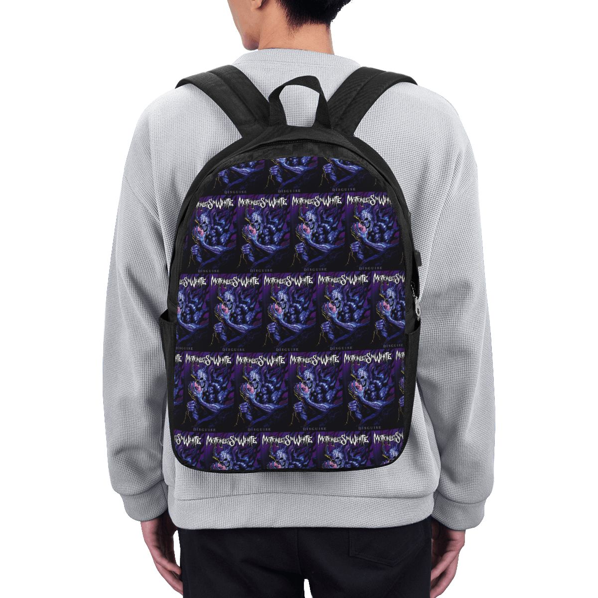 Travel Bags - กระเป๋าเป้สะพายหลังสีขาว Motionless In White กระเป๋าใส่โน้ตบุ๊ค กระเป๋าคอมพิวเตอร์