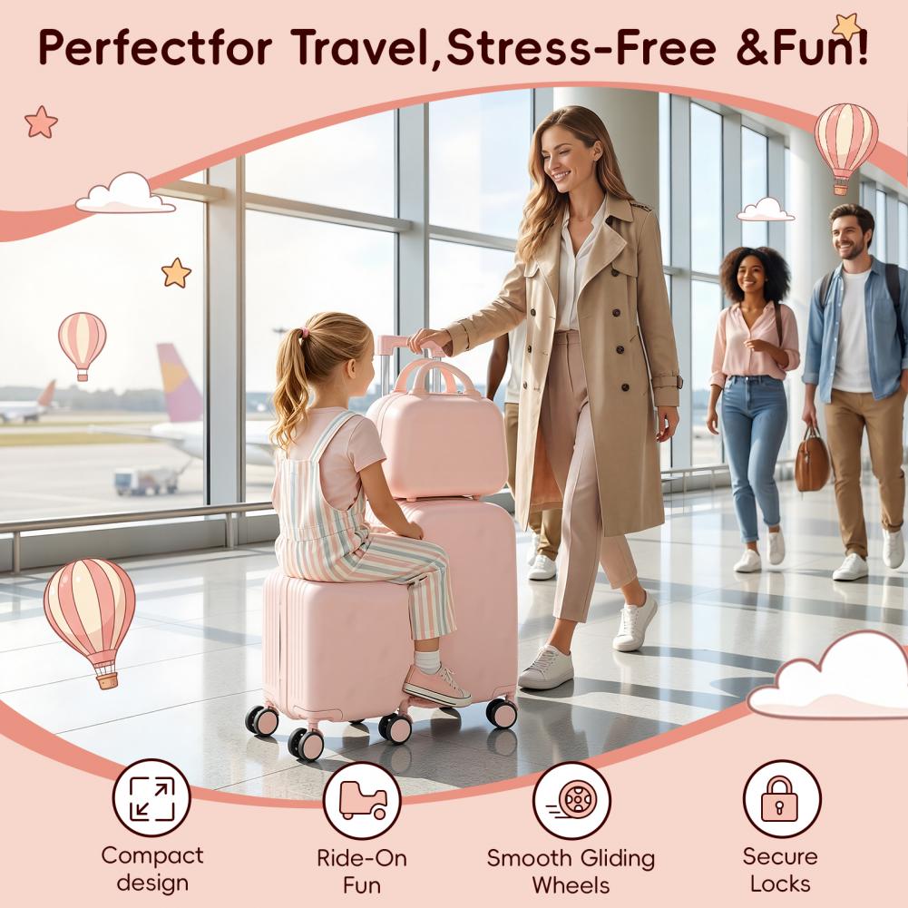 Kids Ride On Suitcase Scooter - รถสกู๊ตเตอร์สำหรับเด็ก ขนาด 20 นิ้ว พร้อมกระเป๋าเดินทางที่ถอดแยกได้ กระเป๋าเดินทางขนาดเล็กแบบพกพา