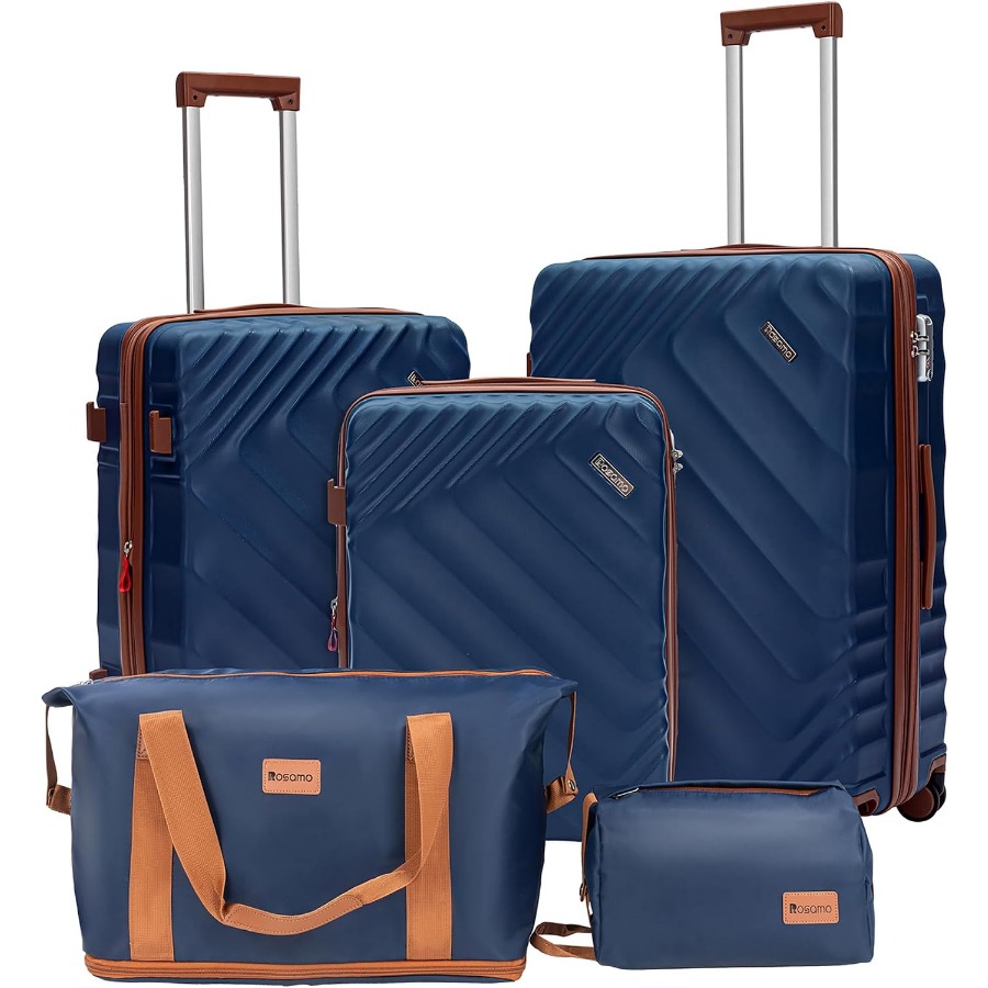 Expandable Hard Shell Luggage Set - ชุดกระเป๋าเดินทางแบบแข็ง 5 ชิ้น ขยายได้ ได้รับการอนุมัติจากสายการบินสำหรับใช้เป็นกระเป๋าถือขึ้นเครื่อง