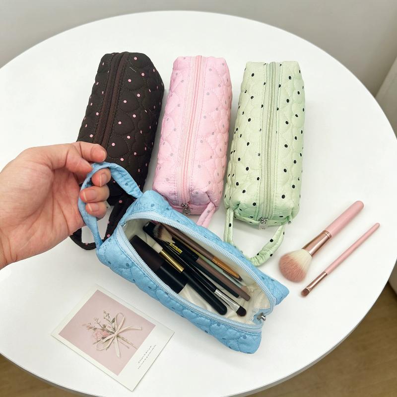 กระเป๋าเครื่องสำอางลายจุดแบบพก - Cosmetic Bags บทวิจารณ์และราคา