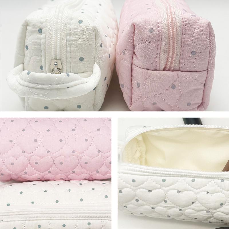 กระเป๋าเครื่องสำอางลายจุดแบบพก - Cosmetic Bags บทวิจารณ์และราคา
