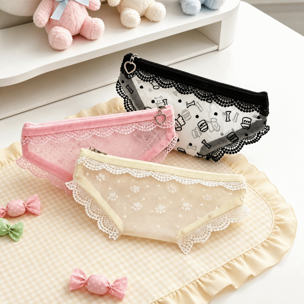กระเป๋าเก็บของตาข่ายลูกไม้น่าร - Cosmetic Bags บทวิจารณ์และราคา