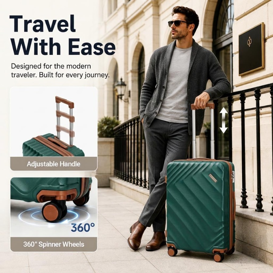 ชุดกระเป๋าเดินทางแบบแข็ง 5 ชิ้ - Expandable Hard Shell Luggage Set บทวิจารณ์และราคา