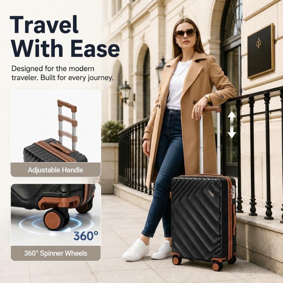 ชุดกระเป๋าเดินทางแบบแข็ง 6 ชิ้ - Expandable Hard Shell Luggage Set บทวิจารณ์และราคา