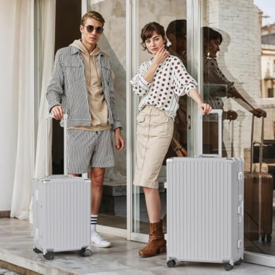 ชุดกระเป๋าเดินทาง 2 ชิ้น โครงอ - Aluminum Frame Carry On Luggage บทวิจารณ์และราคา