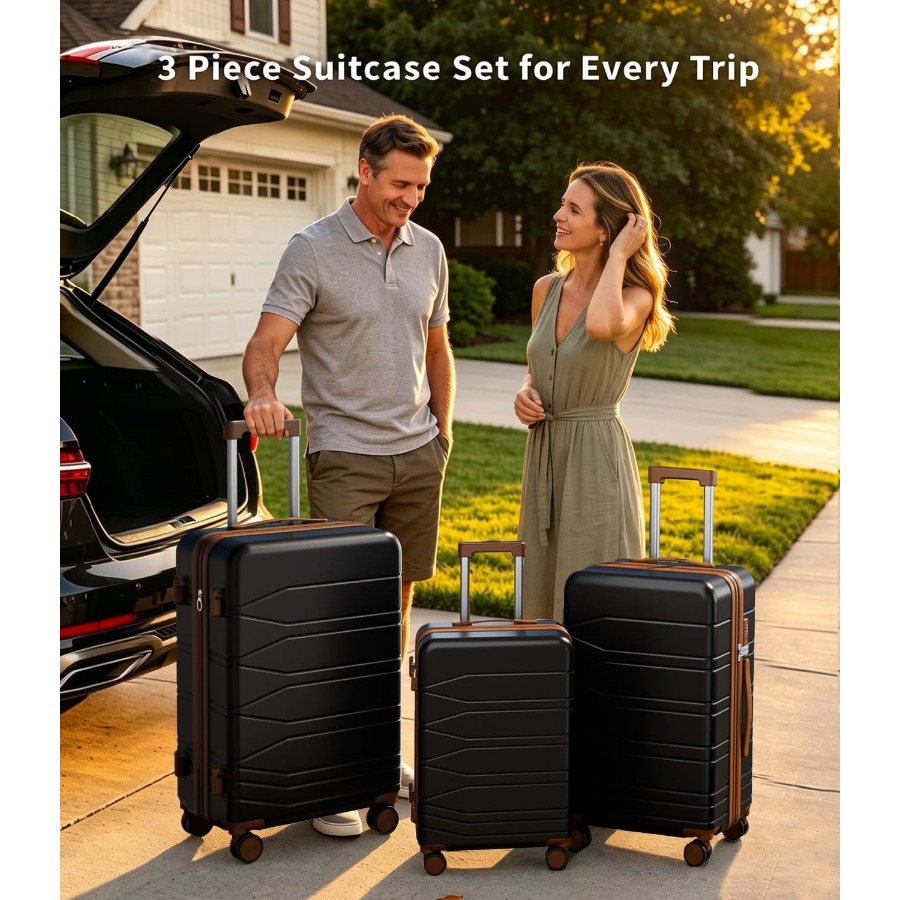 ชุดกระเป๋าเดินทางแบบขยายได้ 3  - Expandable Hard Shell Luggage Set บทวิจารณ์และราคา
