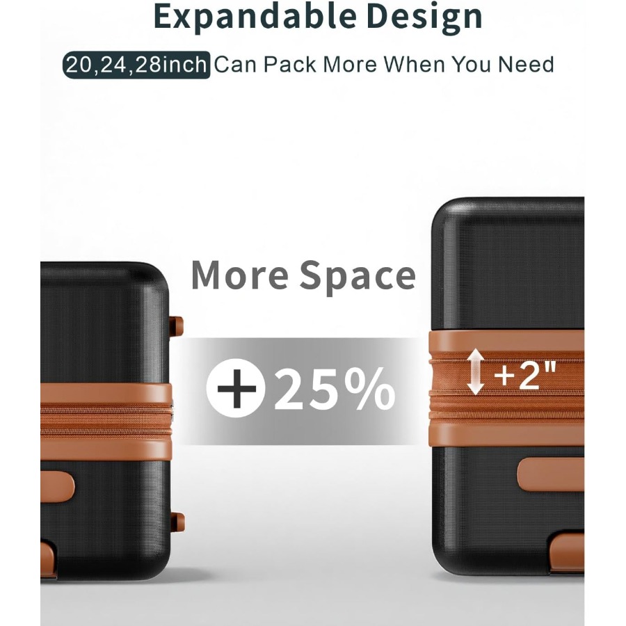 ชุดกระเป๋าเดินทางแบบขยายได้ 3  - Expandable Hard Shell Luggage Set บทวิจารณ์และราคา